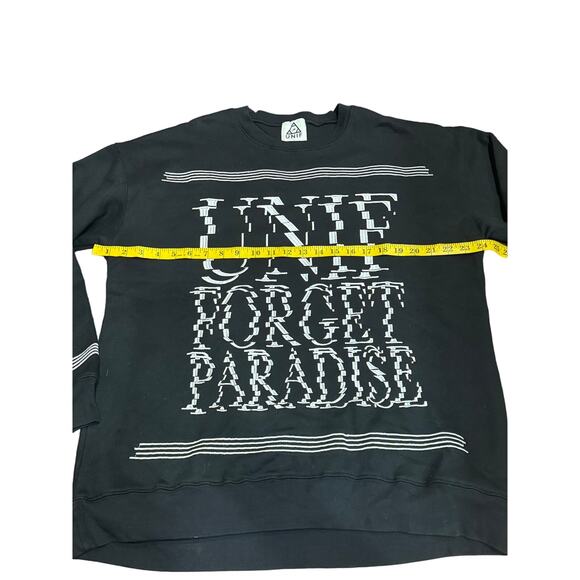 UNIF ‘Forget Paradise’ Pullover Crewneck Sweatshirt - Size Large - Black & White - Picture 8 of 13